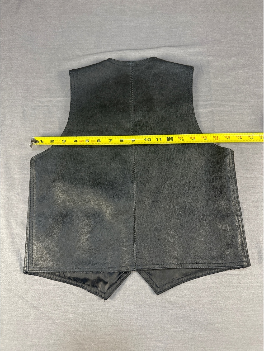Dream Apparel Kids XL Black Genuine Leather Vest Snap Front Biker - Picture 8 of 8